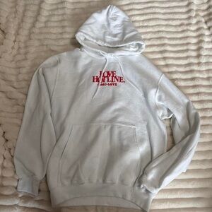White Hoodie with Red Print